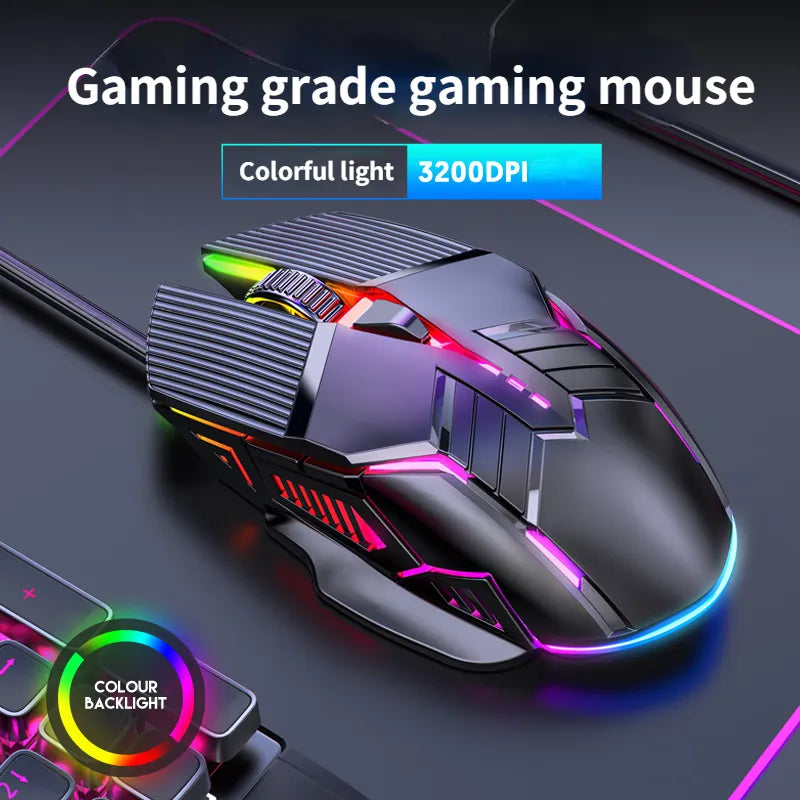 Mouse da gaming RGB  USB  con illuminazione a led
