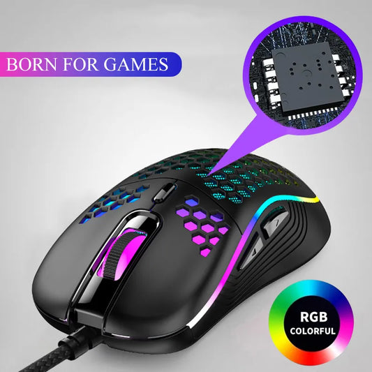 Mouse Gaming Ultraleggero Honeycomb con RGB Cablato USB 7200 DPI